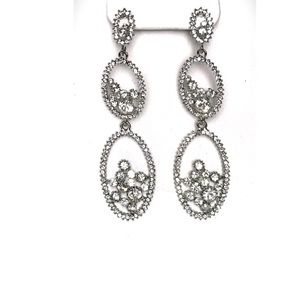 Long Crystal Chandelier Cluster Earrings